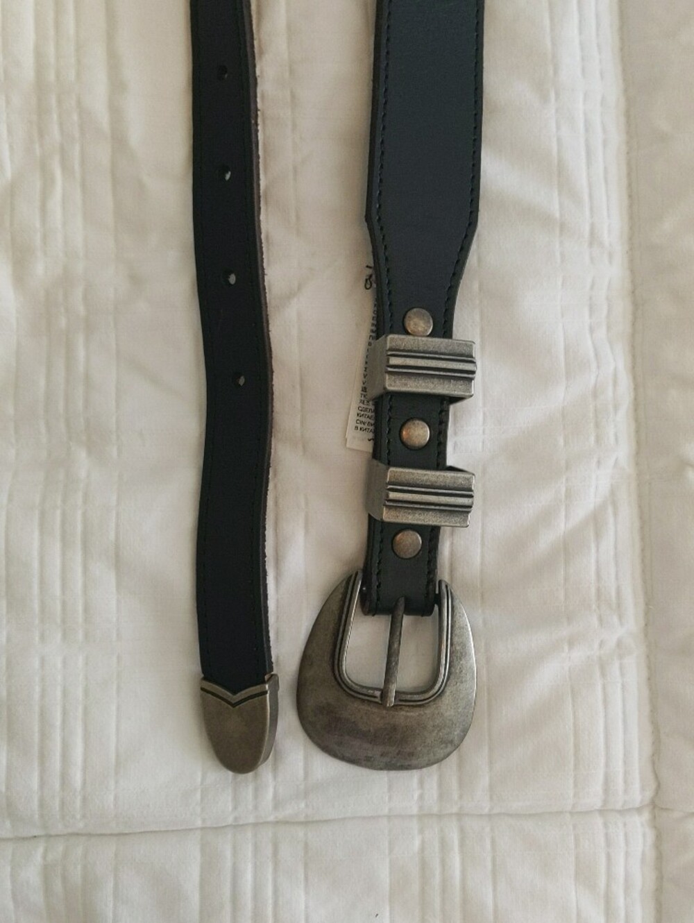Banana Republic Black Leather Belt Silver Hardware | XS Like New